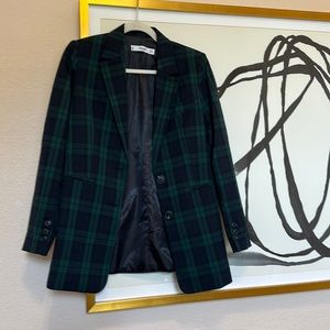 Mango Green/Blue Plaid Blazer